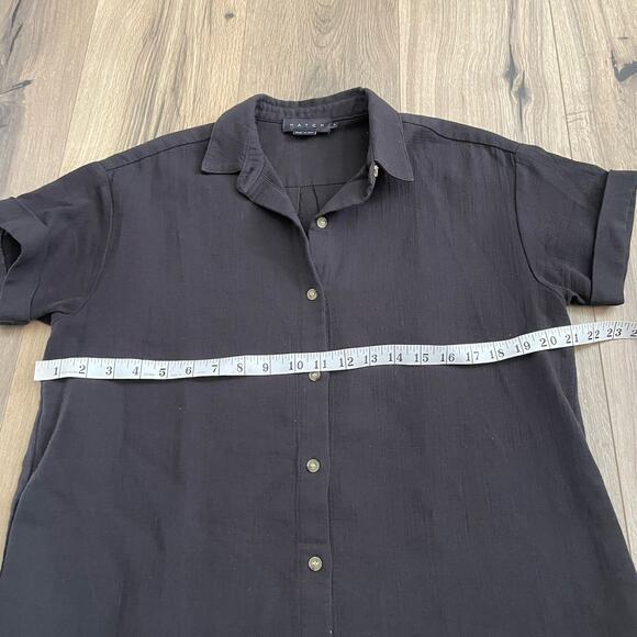 HATCH Maternity Dress Black Size 0 Short Sleeve Button Down Pregnant Nursing - Picture 6 of 12